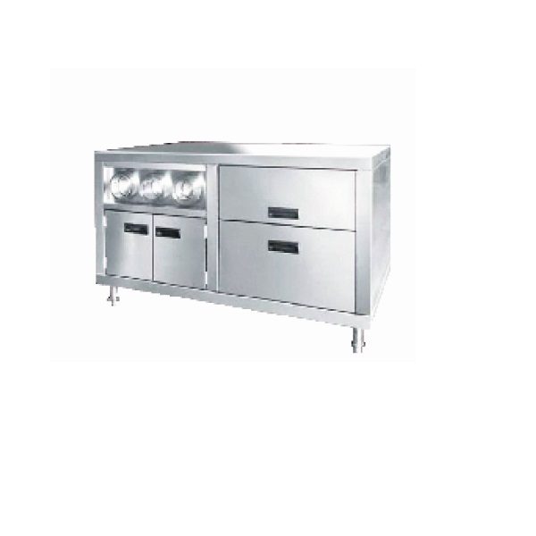  VCI-120 Stainless Steel Working Table Center Island with Cup Dispenser Fast Food Restaurant Equipment